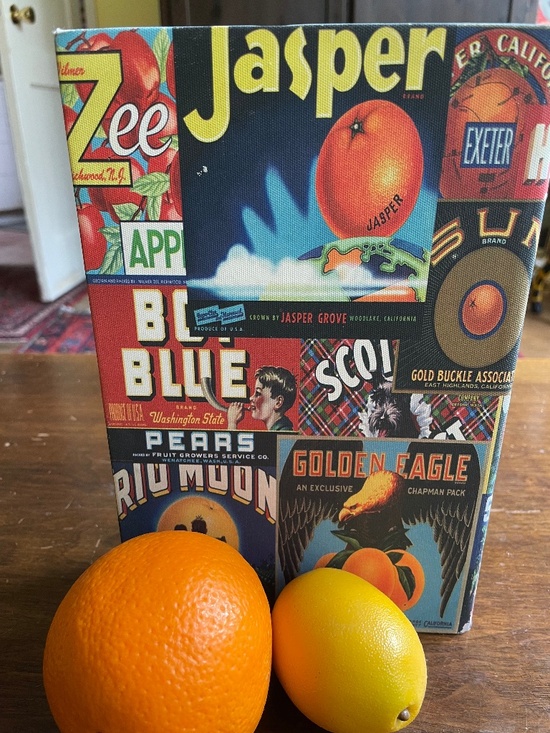 Other - PRICE DROP! "Book" Storage Box with Orange Crate Design Cover